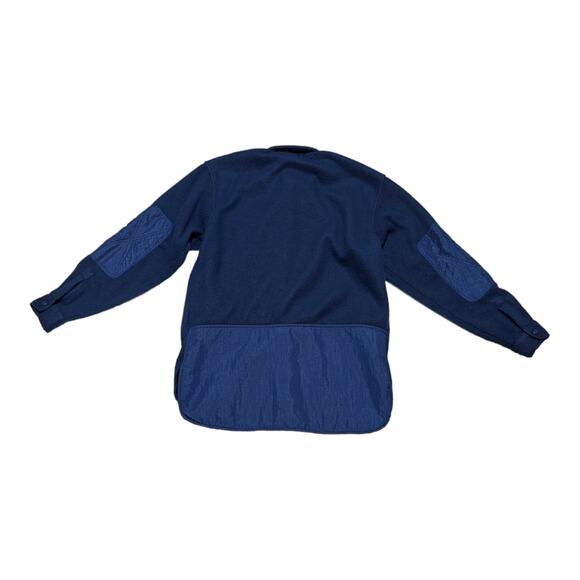 Vintage Bugle Boy Snap Button Down Fleece Jacket Navy Blue Shacket Windbreaker - Picture 2 of 5